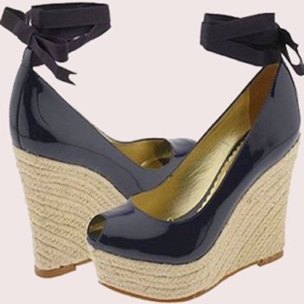 JESSICA SIMPSON JANEY WEDGE JUTE ESPADRILLES SZ 8M